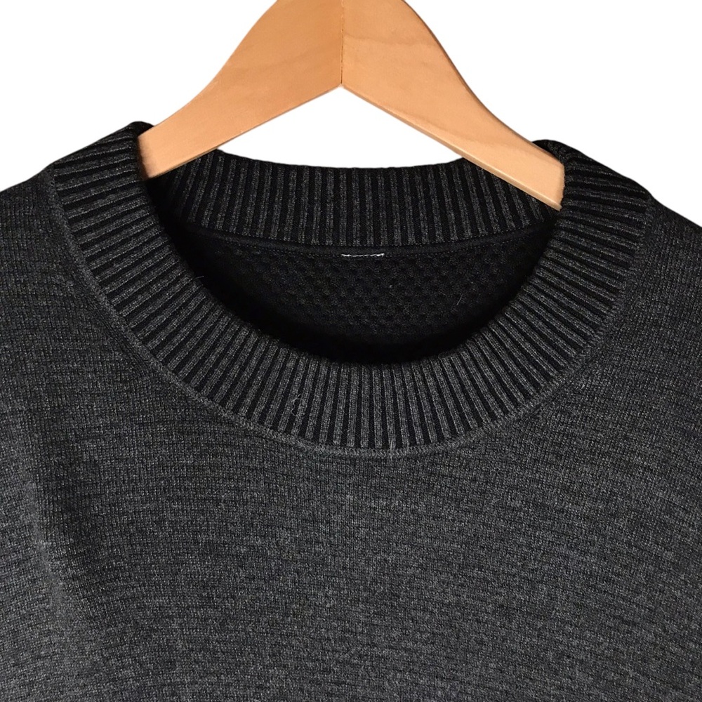 Women’s 12 Lululemon Reversible DoubleKnit Crew Neck Sweater Graphite - Picture 5 of 15